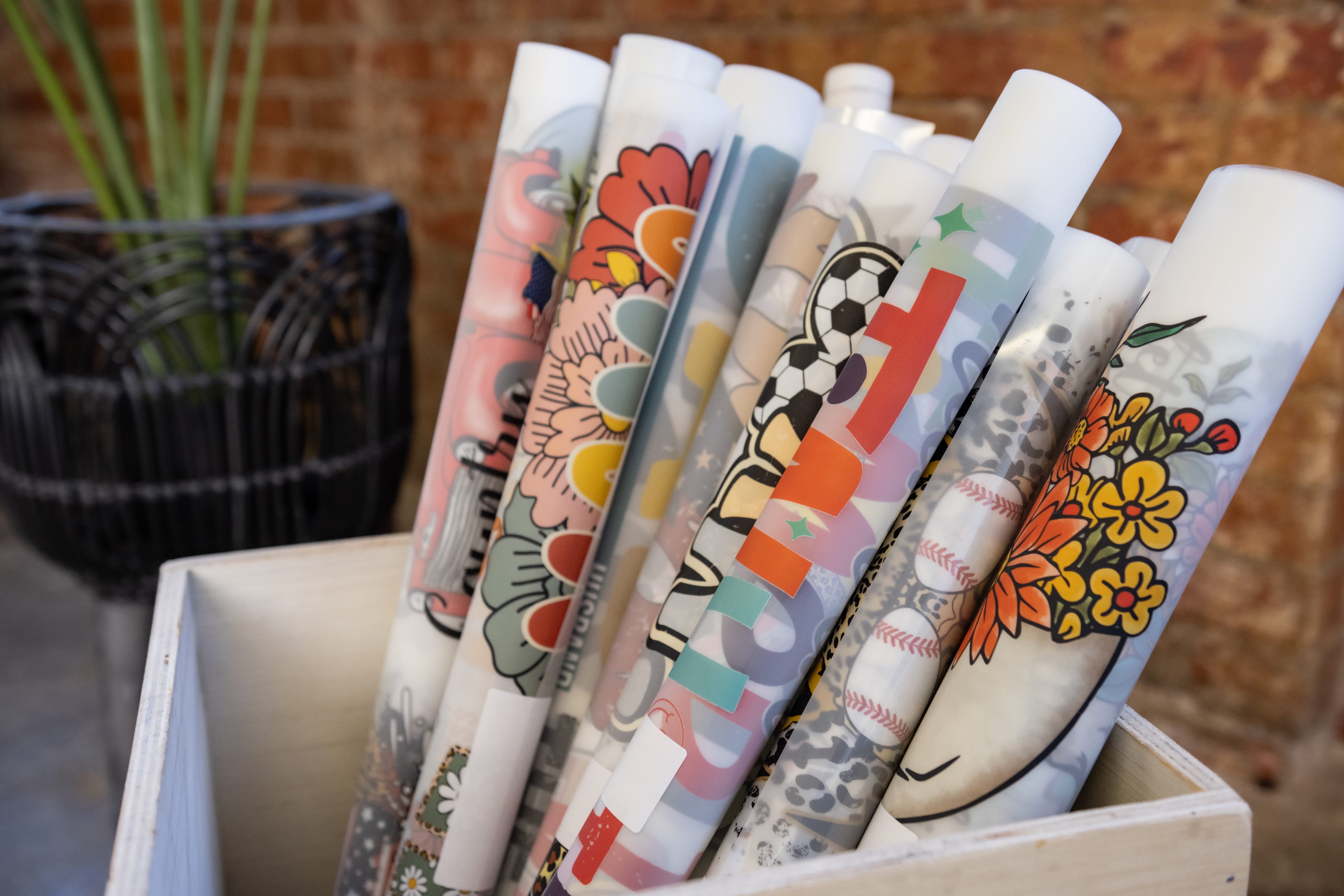 Stack of Gang sheets in a box waiting to be used