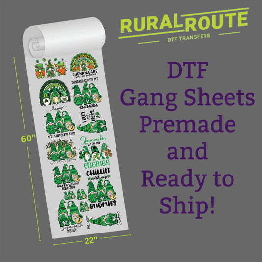 St Paddy's Day Gnomes Rule, premade DTF Gang Sheet, DTF Transfers