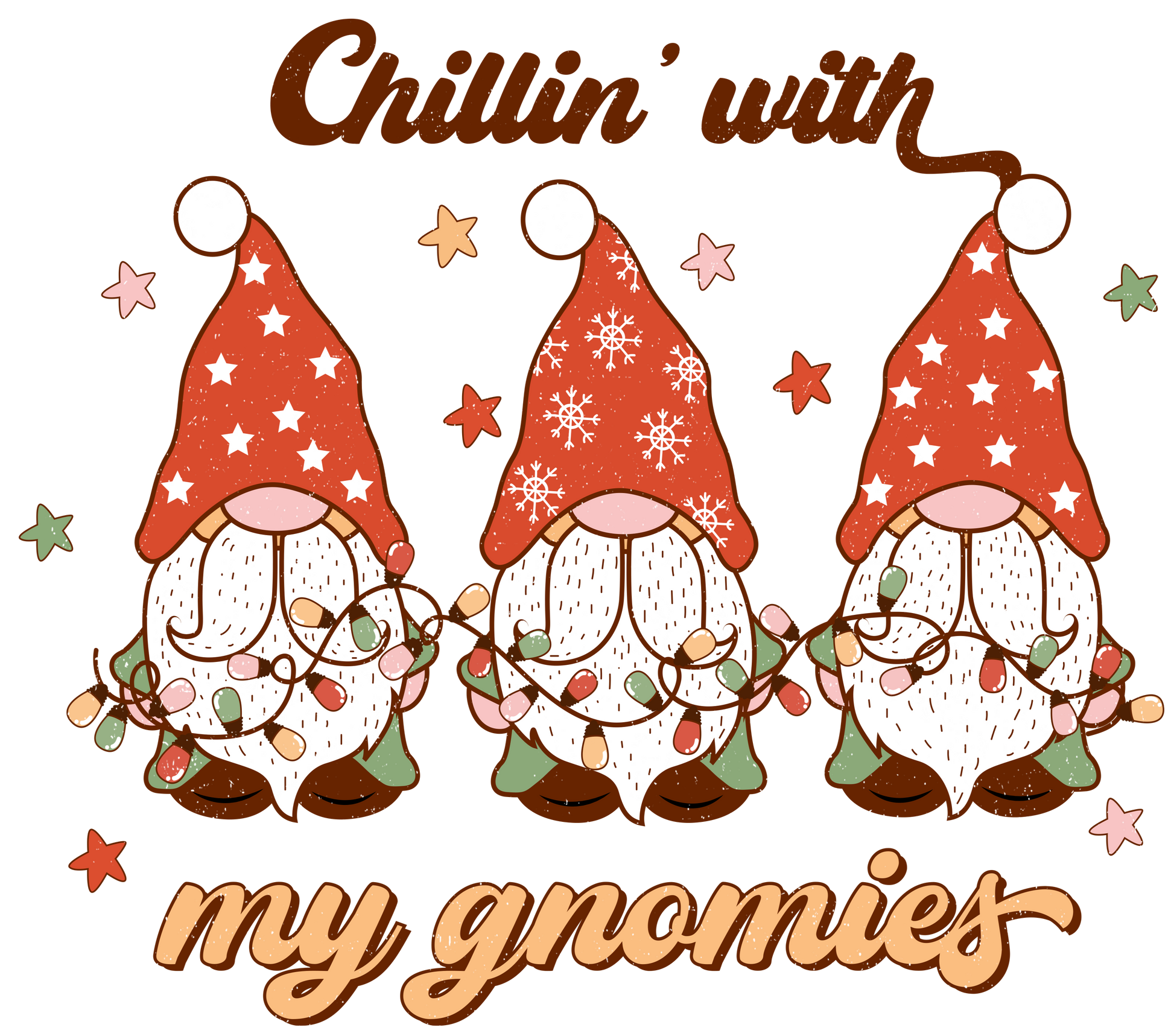 chillin with my gnomies dtf transfer 